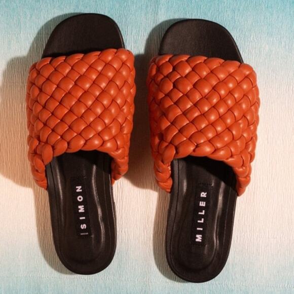 Simon Miller Vegan Slit Slide Sandals in Spice 6 - Picture 1 of 12